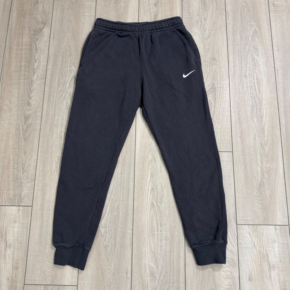 Nike Sweatpants Mens Small Gray Fleece Joggers Embroidered Swoosh Logo